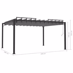 vidaXL Gazebo with Louvered Roof Anthracite Fabric & Aluminium Patio Pavilion - Additional view 7