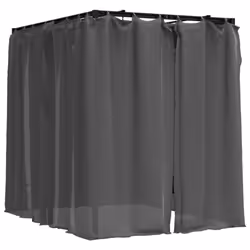 vidaXL Double Sun Lounger with Side and Top Curtains Anthracite Garden Sun Bed - Additional view 5