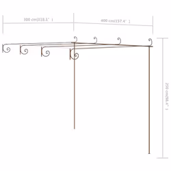 vidaXL Garden Pergola Antique Brown 4x3x2.5 m Iron Patio Arch Arbour Pergola - Additional view 5
