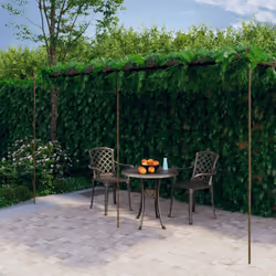 vidaXL Garden Pergola Antique Brown 6x3x2.5 m Iron Patio Arch Arbour Pergola