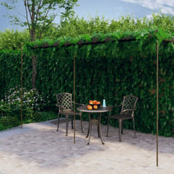 vidaXL Garden Pergola Antique Brown 6x3x2.5 m Iron Patio Arch Arbour Pergola