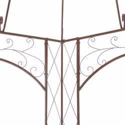 vidaXL Garden Pavilion Antique Brown 400x258x378 cm Iron Arch Arbour Pergola - Additional view 4