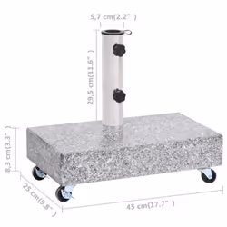 vidaXL Umbrella Base Light Grey Granite Parasol Base Stand Holder Outdoor - Additional view 6