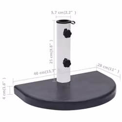 vidaXL Umbrella Base Black Granite Parasol Base Stand Holder Patio Outdoor - Additional view 6