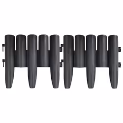 vidaXL 36x Lawn Edgings Anthracite PP Garden Borders Edges Decoration Outdoor