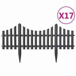 vidaXL 17x Lawn Edging Anthracite 10 m PP Garden Lawn Edge Border Divider