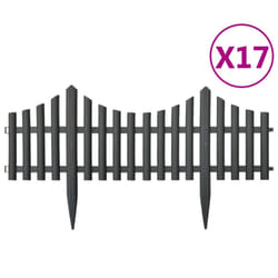 vidaXL 17x Lawn Edging Anthracite 10 m PP Garden Lawn Edge Border Divider