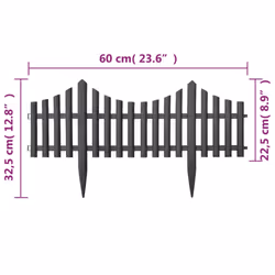 vidaXL 17x Lawn Edging Anthracite 10 m PP Garden Lawn Edge Border Divider
