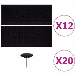 vidaXL 2x Insect Door Curtains with Magnet Blocks Black 200x80 cm Fly Screen