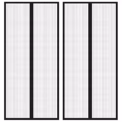 vidaXL 2x Insect Door Curtains with Magnet Blocks Black 210x90 cm Fly Screen