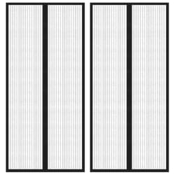vidaXL 2x Insect Door Curtains with Magnet Blocks Black 210x90 cm Fly Screen