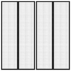 vidaXL 2x Insect Door Curtains with Magnet Blocks Black 220x100 cm Fly Screen