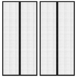 vidaXL 2x Insect Door Curtains with Magnet Blocks Black 220x110 cm Fly Screen