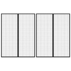 vidaXL 2x Insect Door Curtains with Magnet Blocks Black 230x160 cm Fly Screen