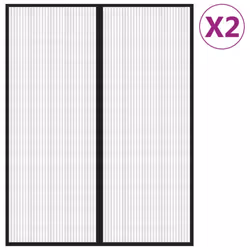 vidaXL 2x Insect Door Curtains with Magnet Blocks Black 230x160 cm Fly Screen