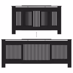 vidaXL MDF Radiator Cover Black Heating Cabinet Heater Shelf Indoor Furniture - Additional view 4