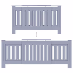 vidaXL MDF Radiator Cover Grey Heating Cabinet Heater Shelf Indoor Furniture - Additional view 4