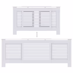 vidaXL MDF Radiator Cover White Heater Shelf Heating Cabinet Indoor Furniture - Additional view 4