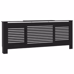 vidaXL MDF Radiator Cover Black Heater Shelf Heating Cabinet Indoor Furniture
