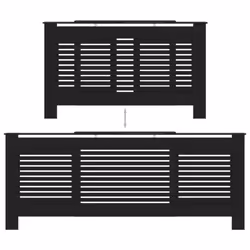 vidaXL MDF Radiator Cover Black Heater Shelf Heating Cabinet Indoor Furniture - Additional view 4
