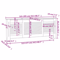 vidaXL MDF Radiator Cover Grey Heater Shelf Heating Cabinet Indoor Furniture - Additional view 7