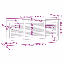 vidaXL MDF Radiator Cover Heater Shelf Heating Cabinet Indoor Grill Furniture - Additional view 3