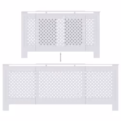 vidaXL MDF Radiator Cover White Indoor Furniture Heating Cabinet Heater Shelf - Additional view 4