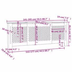vidaXL MDF Radiator Cover White Indoor Furniture Heating Cabinet Heater Shelf - Additional view 7