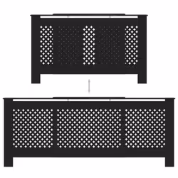 vidaXL MDF Radiator Cover Black Indoor Furniture Heating Cabinet Heater Shelf - Additional view 4