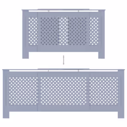 vidaXL MDF Radiator Cover Grey Indoor Furniture Heating Cabinet Heater Shelf - Additional view 4