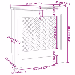 vidaXL MDF Radiator Cover Grey Heating Cabinet Grill Furniture Heater Shelf - Additional view 6