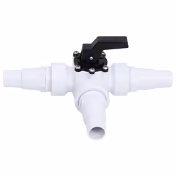 vidaXL Swimming Pool 3-Way Ball Valve White and Black Spa Accessory Fixture - Additional view 2