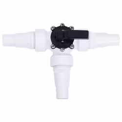vidaXL Swimming Pool 3-Way Ball Valve White and Black Spa Accessory Fixture - Additional view 3