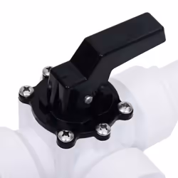 vidaXL Swimming Pool 3-Way Ball Valve White and Black Spa Accessory Fixture - Additional view 5