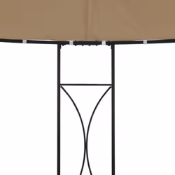 vidaXL Gazebo Taupe Round Outdoor Garden Canopy Shelter Party Tent Sunshade - Additional view 2
