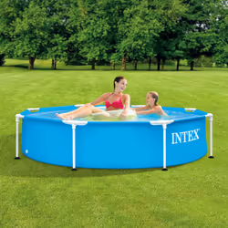 Intex Swimming Pool Metal Frame Above Ground Framed Pond Garden Round Outdoor