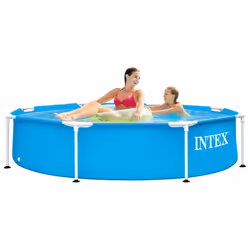 Intex Swimming Pool Metal Frame Above Ground Framed Pond Garden Round Outdoor