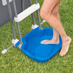 Intex Pool Foot Bath Blue Accessory for Hot and Spa Tubs Non Slip Ladder