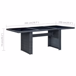 VidaXL 313309 outdoor table Black, Grey - Additional view 5