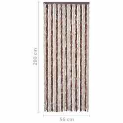vidaXL Insect Curtain Beige and Light Brown 56x200 cm Chenille Doorway Screen - Additional view 4
