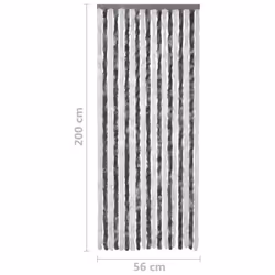 vidaXL Insect Curtain Grey and White 56x200 cm Chenille Doorway Fly Screen - Additional view 4
