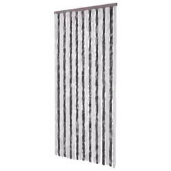vidaXL Insect Curtain Grey and White 90x200 cm Chenille Doorway Fly Screen