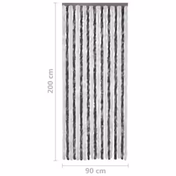 vidaXL Insect Curtain Grey and White 90x200 cm Chenille Doorway Fly Screen - Additional view 4