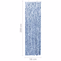 vidaXL Insect Curtain Blue and White 56x200 cm Chenille Doorway Fly Screen - Additional view 7
