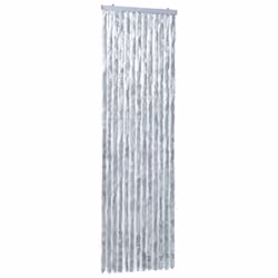 vidaXL Insect Curtain White and Grey 90x200 cm Chenille Doorway Fly Screen