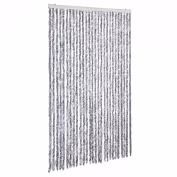 vidaXL Fly Curtain Door Curtain Fly Screen Fly Blind Insect Curtain Chenille - white and grey, 118 x 220 cm
