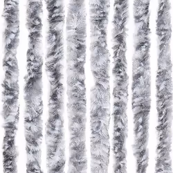 vidaXL Fly Curtain Door Curtain Fly Screen Fly Blind Insect Curtain Chenille - white and grey, 118 x 220 cm - Additional view 5