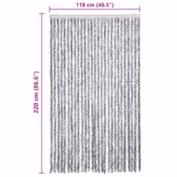vidaXL Fly Curtain Door Curtain Fly Screen Fly Blind Insect Curtain Chenille - white and grey, 118 x 220 cm - Additional view 6