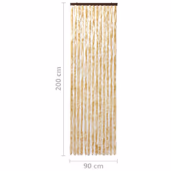 vidaXL Insect Curtain Beige 90x200 cm Chenille Doorway Fly Mosquito Bug Screen - Additional view 7
