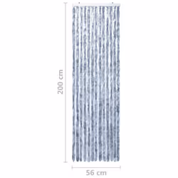 vidaXL Insect Curtain Silver 56x200 cm Chenille Doorway Mosquito Bug Screen - Additional view 7